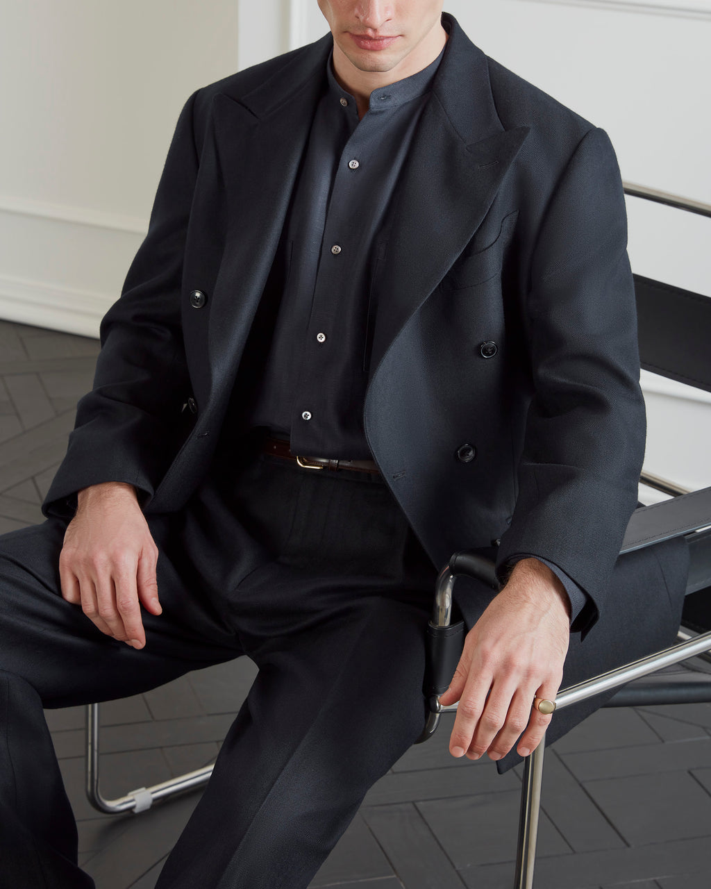 เบลเซอร์ The Landmark Double-Breasted Herringbone Lambswool Blazer