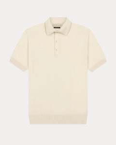 เสื้อโปโลไหมพรม Retro Knitted Polo Shirt in Ivory