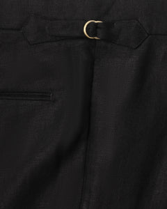 กางเกงสแล็ค Signature Tapered Linen Trousers in Black