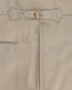 กางเกงสแล็ค Signature Tapered Wool-Linen-Silk Blend Trousers in Beige