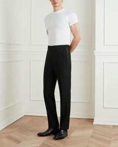 กางเกงทักซิโด้ Slim-Fit Satin-Trimmed Wool Tuxedo Trousers in Black (Pre-Order)