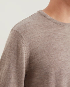 เสื้อสเวตเตอร์ All-Season Merino Wool Sweater in Light Taupe