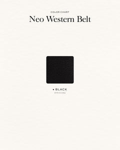 เข็มขัดหนังแท้ Neo Western Leather Belt in Black