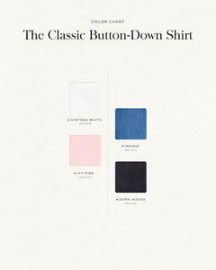 เสื้อเชิ้ตแขนยาว The Classic Button-Down Collar Cotton-Chambray Shirt in Indigo