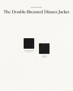 เสื้อสูททักซิโด้ Double-Breasted Cotton-Linen Blend Denim Dinner Jacket in Dark Indigo