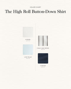 เสื้อเชิ้ตแขนยาว The High Roll Button-Down Egyptian Cotton Shirt in Sky Blue