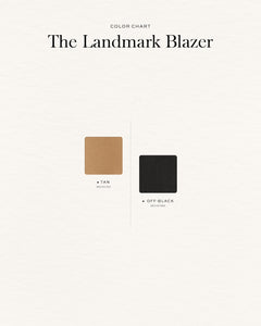 เบลเซอร์ The Landmark Double-Breasted Herringbone Linen Blazer in Off-Black