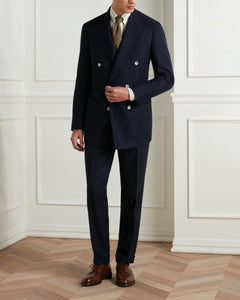 สูทผู้ชาย The Good Suit in Navy Double-Breasted Super 120s Wool - Wardrobe Ministry