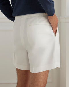 กางเกงขาสั้น Court Cotton-Twill Shorts in Pearl