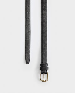 เข็มขัดหนังแท้ Real Slim Classic Full-Grain Leather Belt in Black